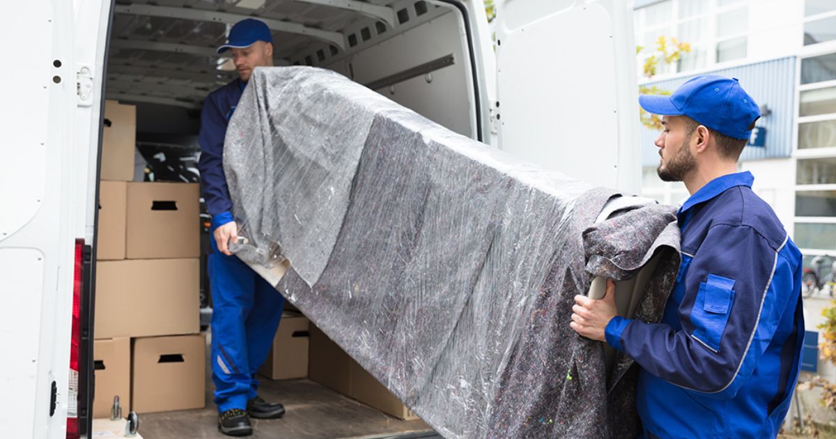 Carefully wrap the slate of the pool table for moving